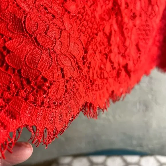 CeCe Red Pencil Midi Skirt for Night Out - Picture 3 of 11